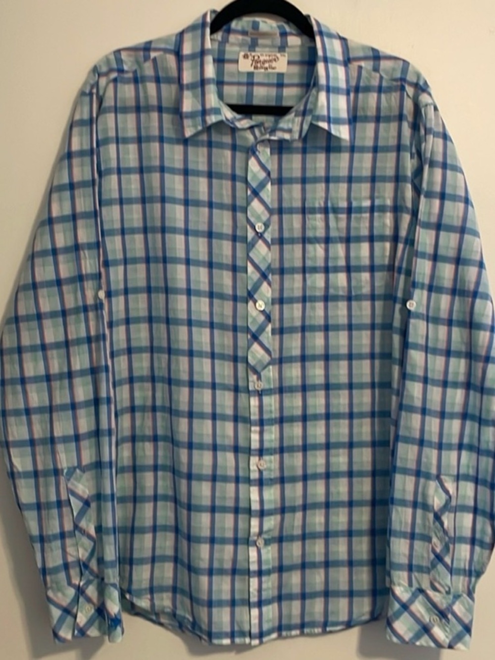 Men's Penguin Cotton Button Down Shirt Plaid
